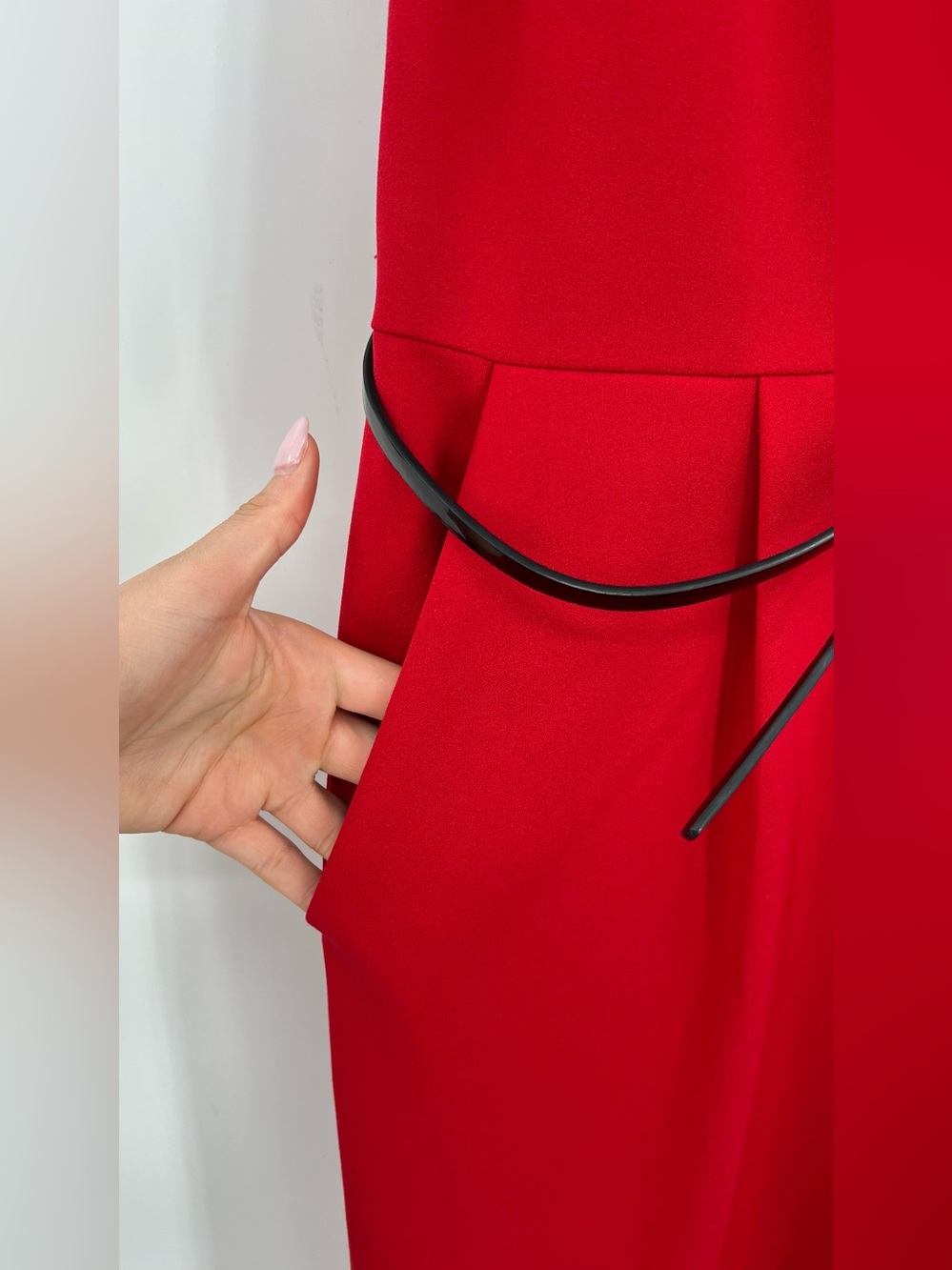 Red flutter sleeve wide leg jumpsuit 8 wedding guest formal dinner cocktail - Picture 9 of 14